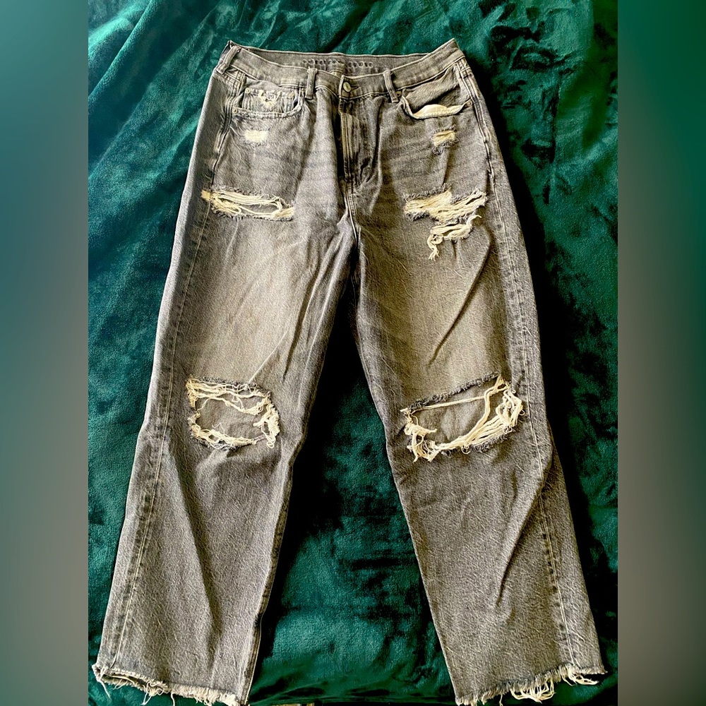 Distressed Gray Jeans